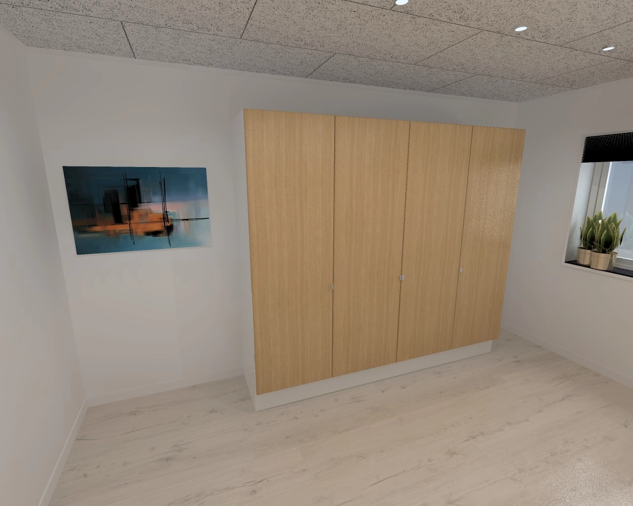 Kitchn Garderobeskap med 4 dører i tre, 240 cm fra Kitchn med Cleveland Nordisk Eik front.